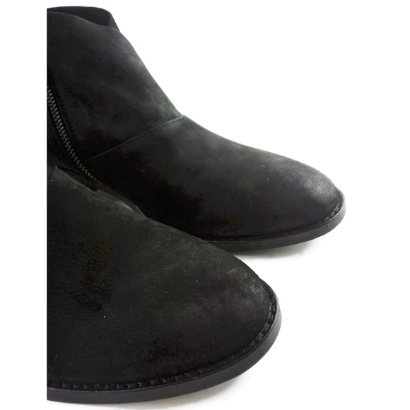EILEEN FISHER "Leaf" Black Nubuck Booties Size 9.5 - Picture 3 of 8